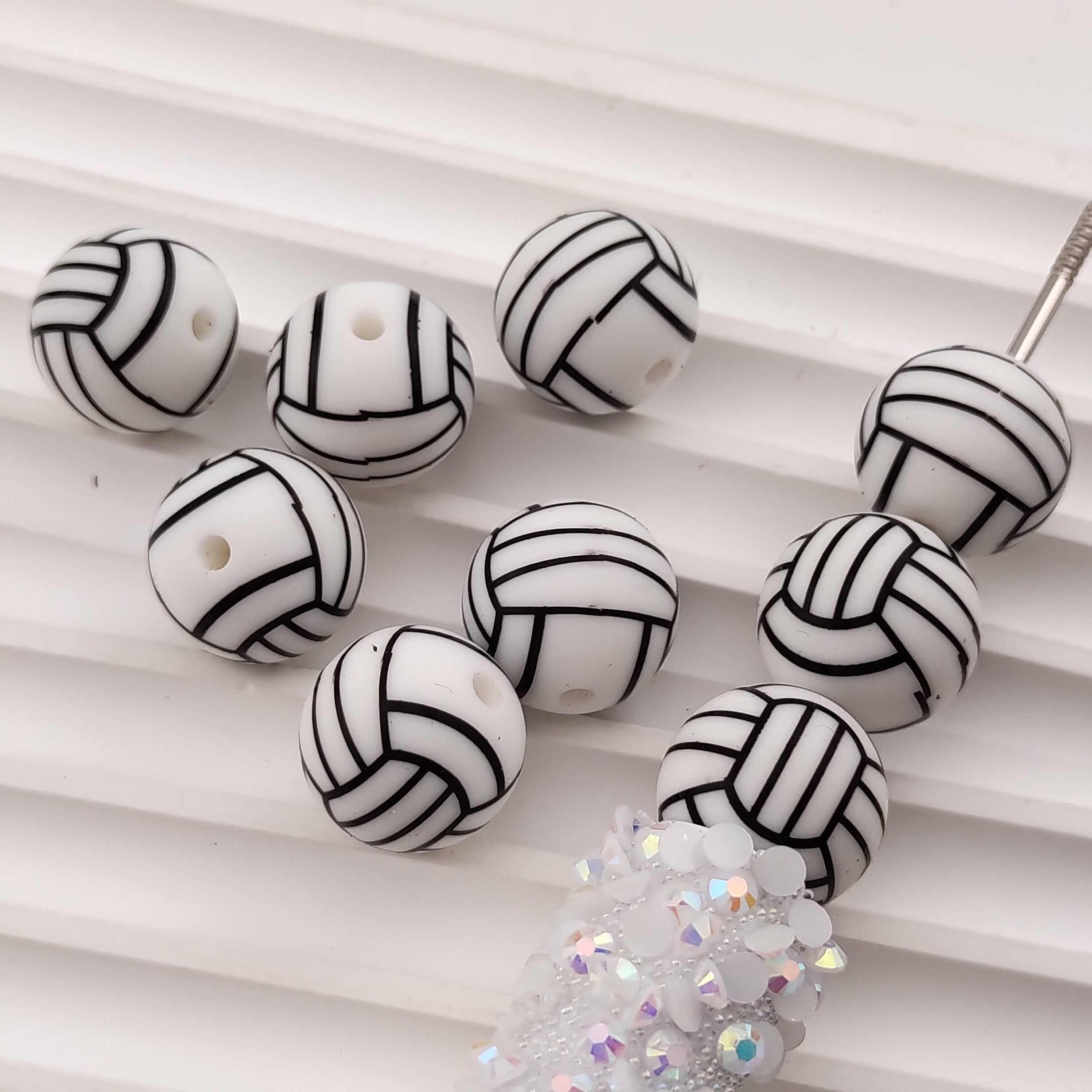 15MM Round Volleyball Silicone Beads Fit For Beadable Pens