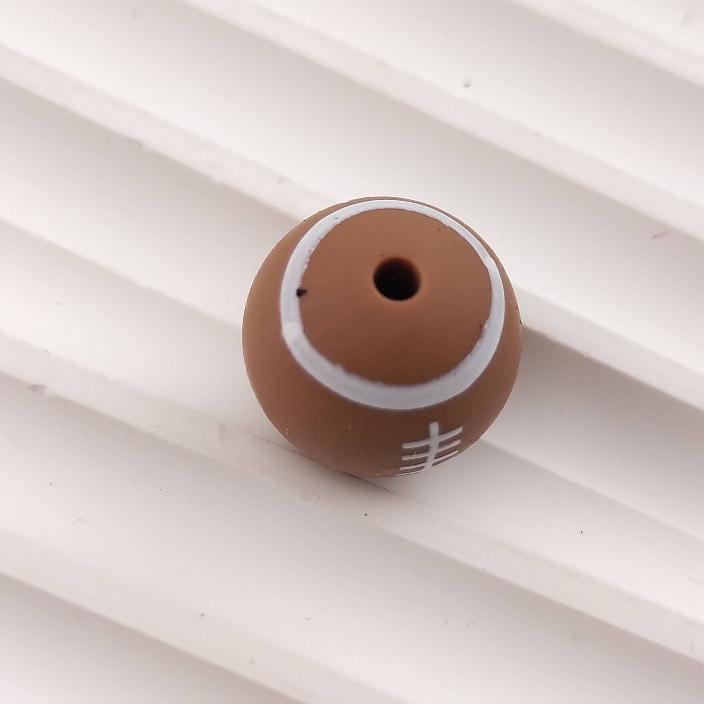 15MM Round Brown Football Silicone Beads Fit For Beadable Pens