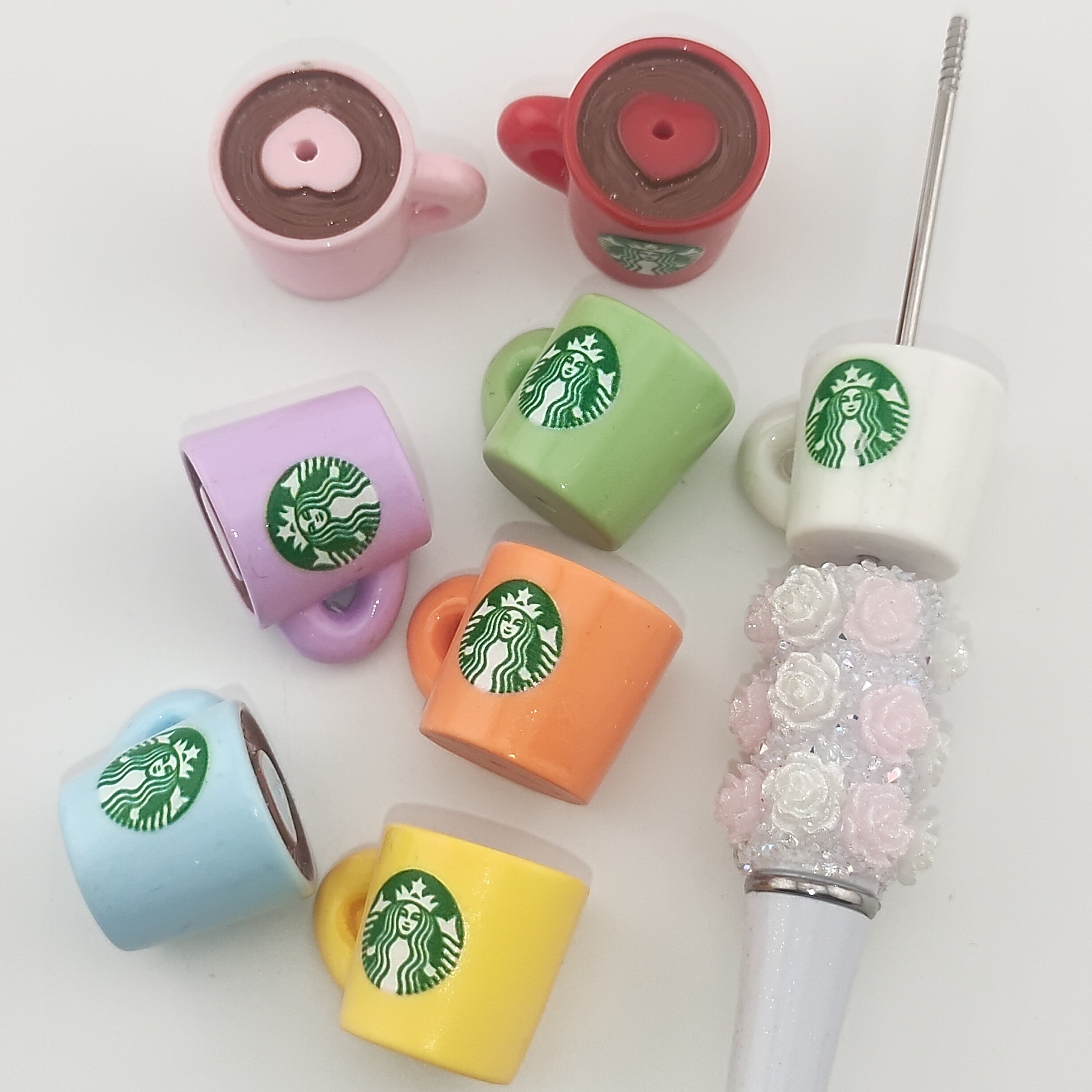 26MM Mixed Color Starbucks Cup Resin Beads Fit For Beadable Pens