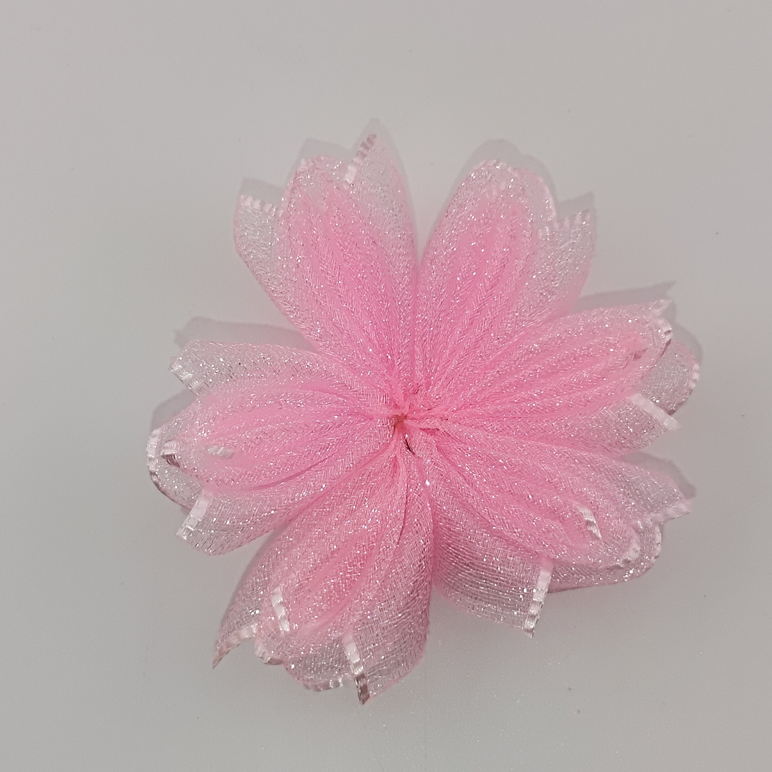 60MM pink mesh flower accessories