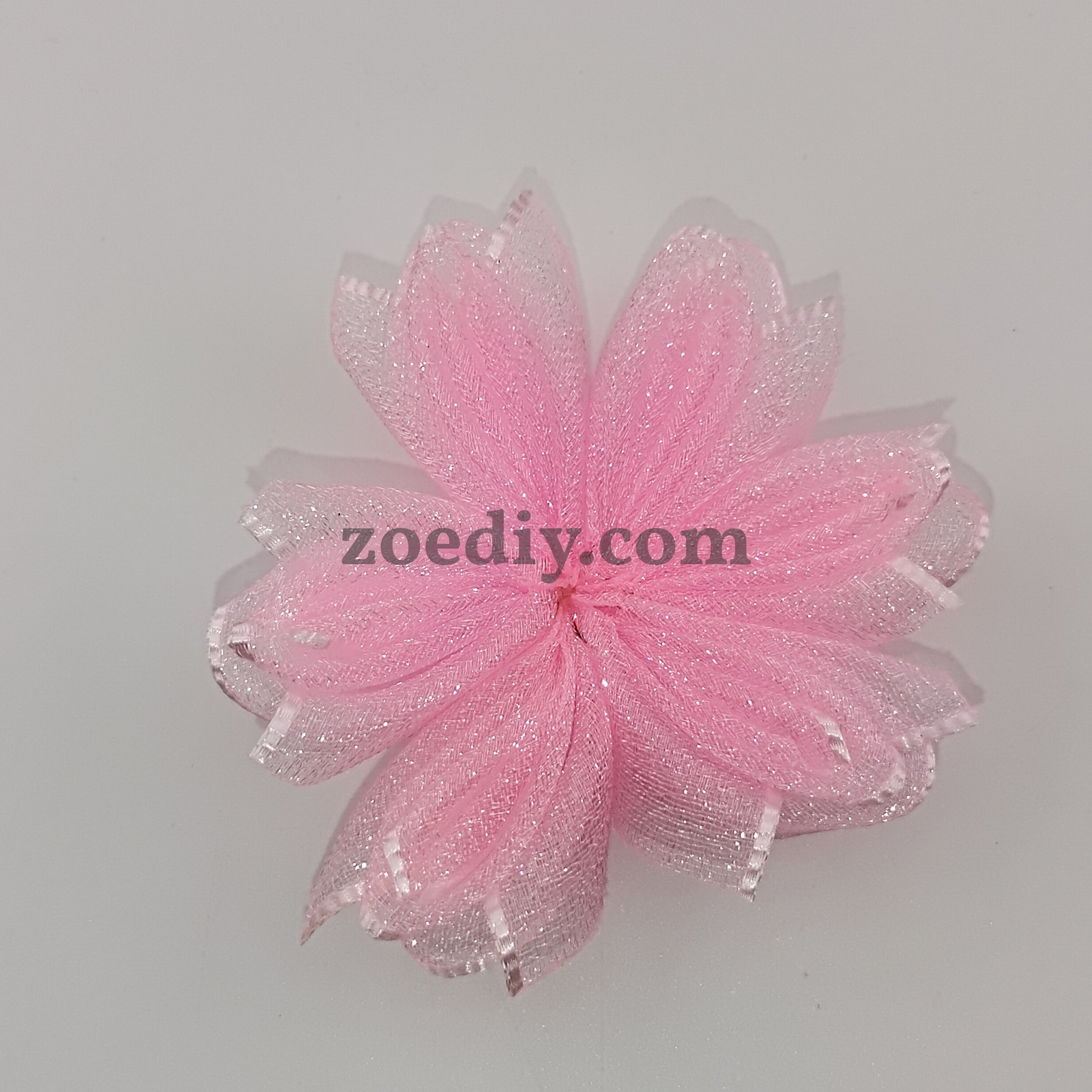 FS0999- 60MM Pink Netting Flower Accessories