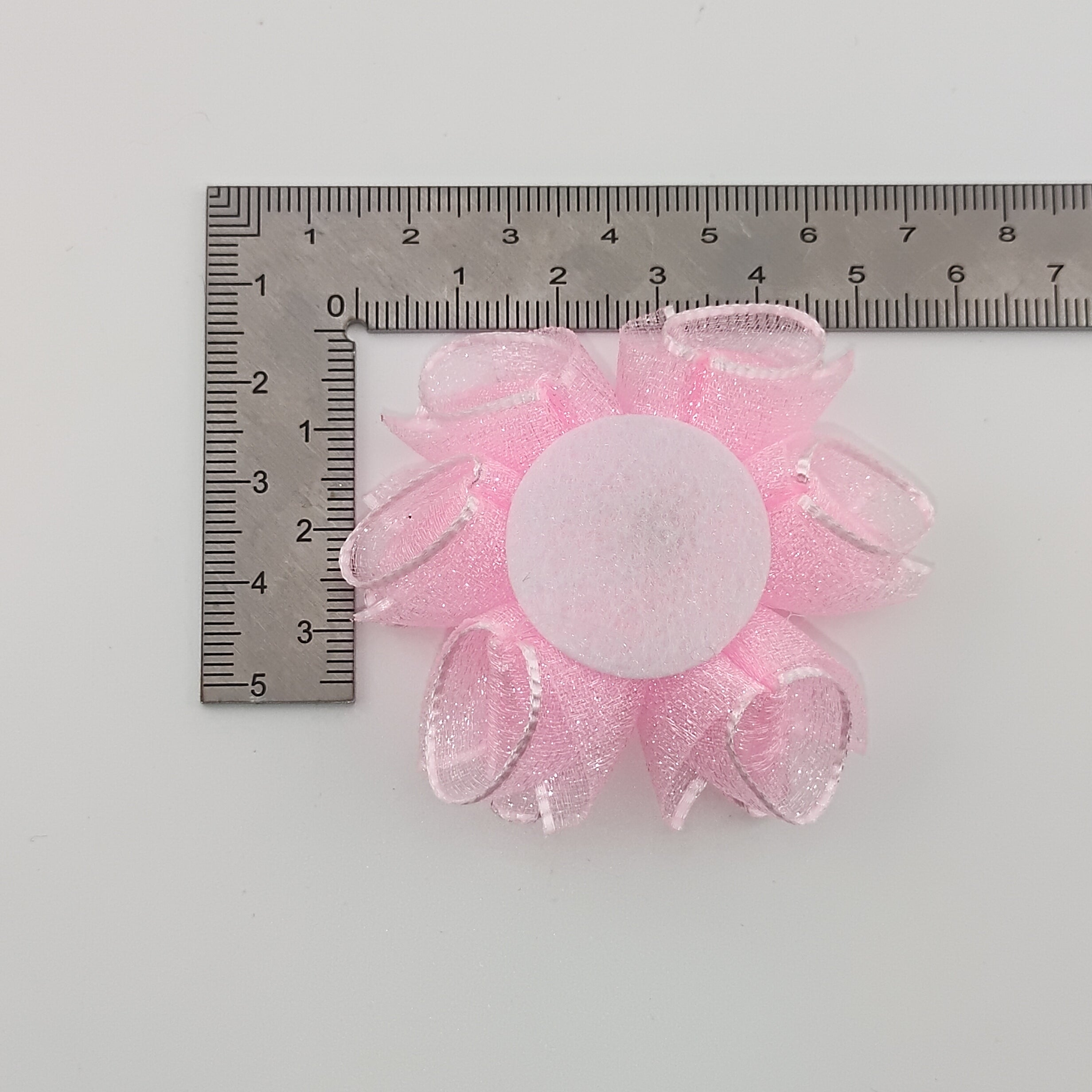 60MM pink mesh flower accessories