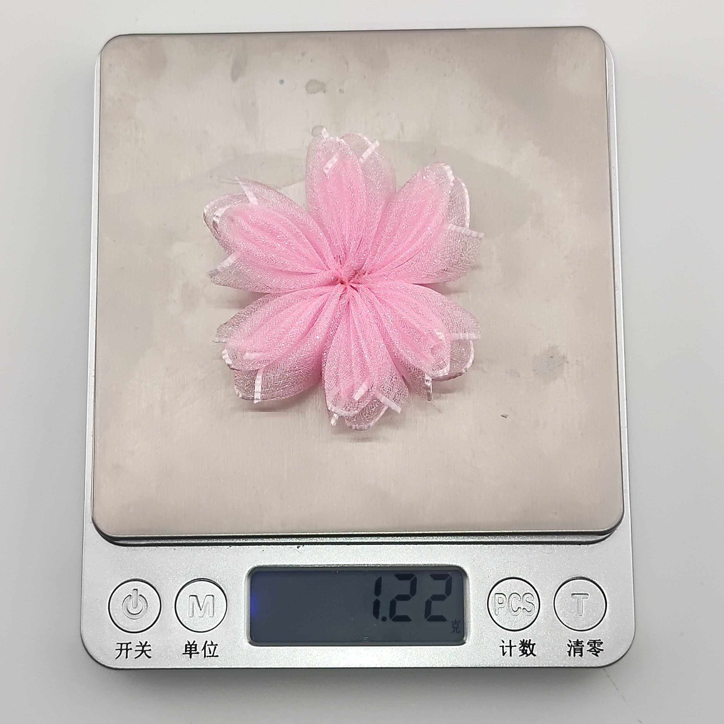 60MM pink mesh flower accessories