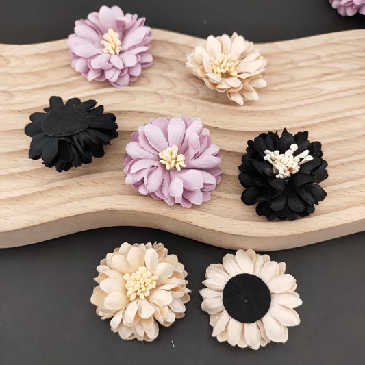 FS0944- 41MM - Three-Color Fabric Daisies
