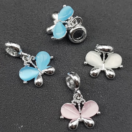 [KM0926]- Crystal Butterfly Spacers Pedant Charms, Random Mixed Color
