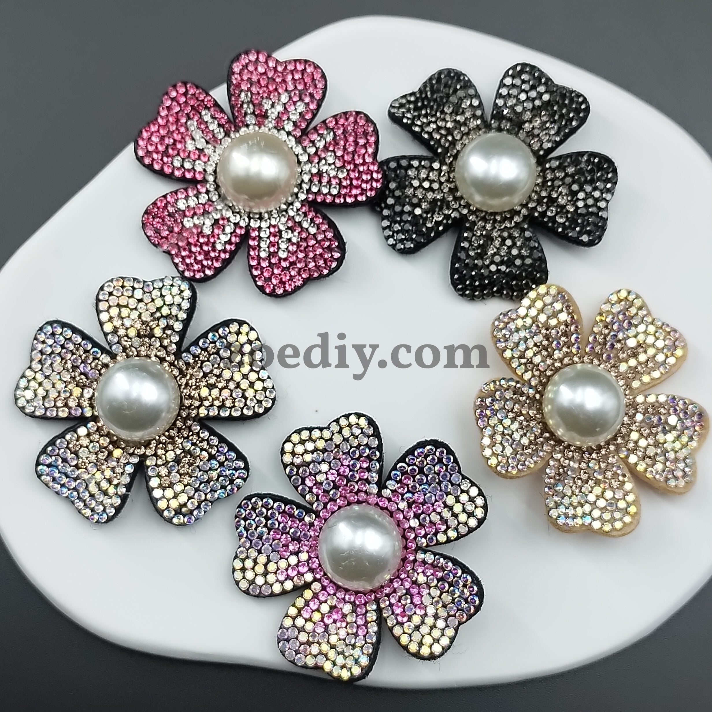 FS0925- 50MM Mixed Flower Pearls Charms Accessories For Making Fancy Beads