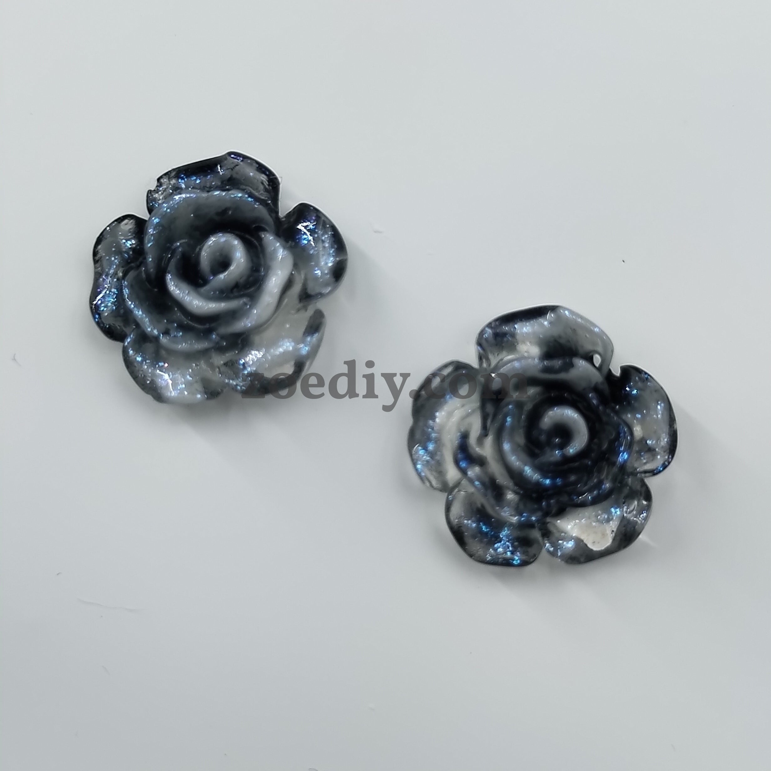 FS0924- 12MM Black White Rose Charms Accessories For Making Fancy Beads