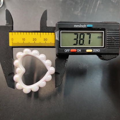 FS2389-39MM Mixed Color Solid Color Heart-shaped Acrylic Bead Frame Fit For Beadable Pens