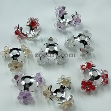 FS0308- 23MM  Mixed Color Flower Spacer For Beads