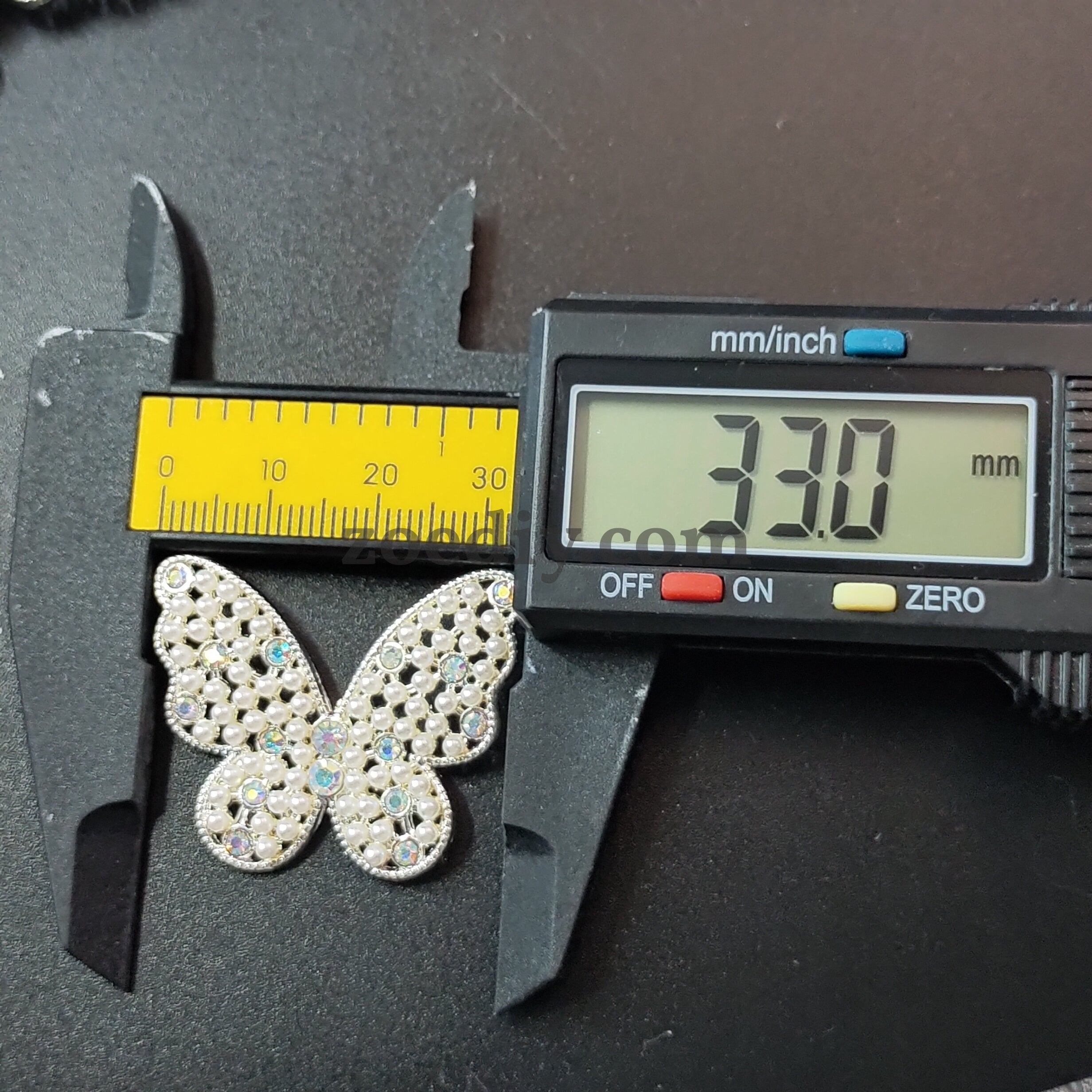 FS0310-33MM Diamonds and Pearls Butterfly Charms Accessories For Making Fancy Beads