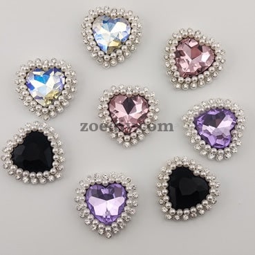 FS0303- 29.5mm Heart Charms Accessories With Diamond and Pearl For Making Fancy Beads