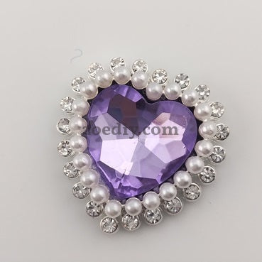 FS0303- 29.5mm Heart Charms Accessories With Diamond and Pearl For Making Fancy Beads