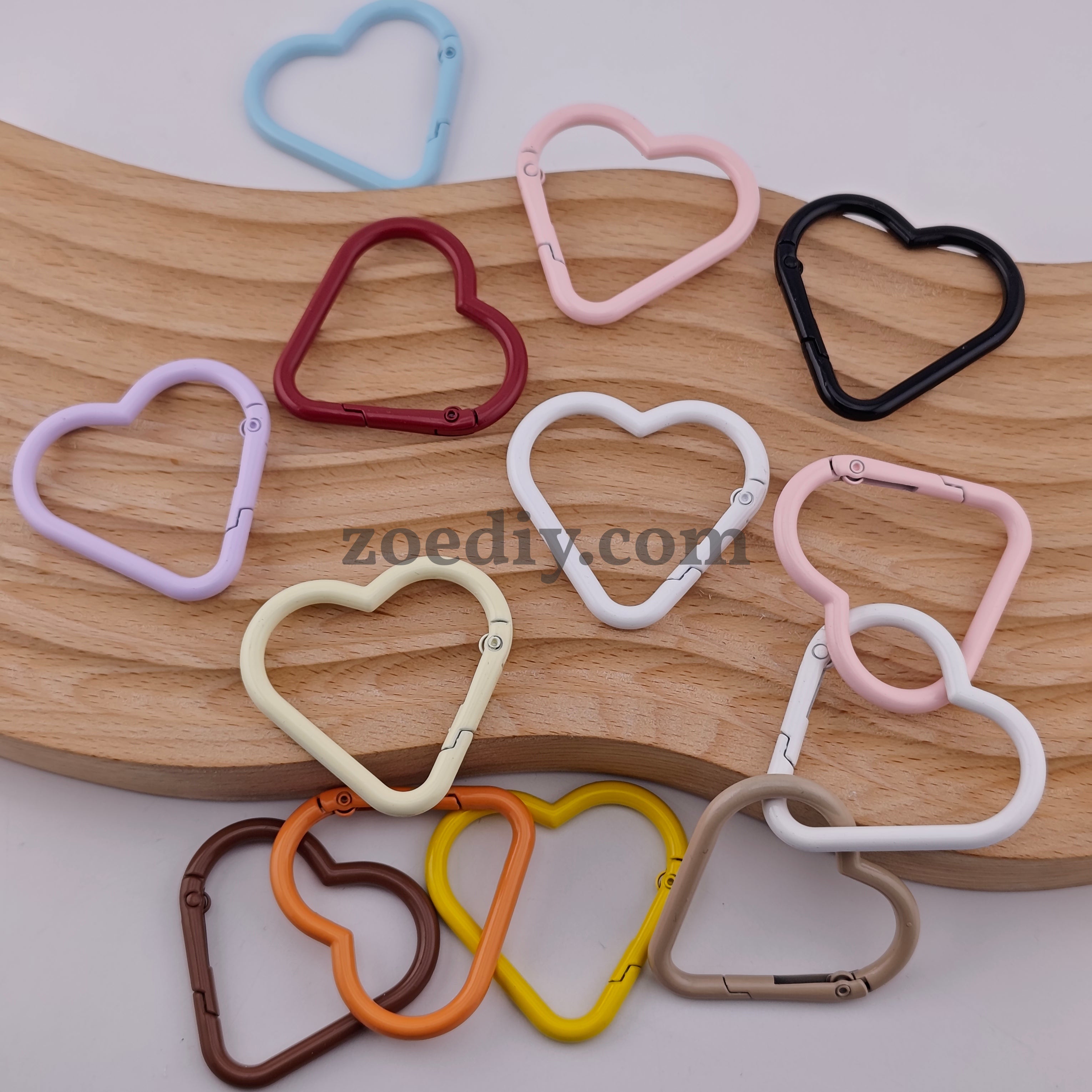 FS1559-42*44mm Random Mixed Color Big heart Keychain Ring