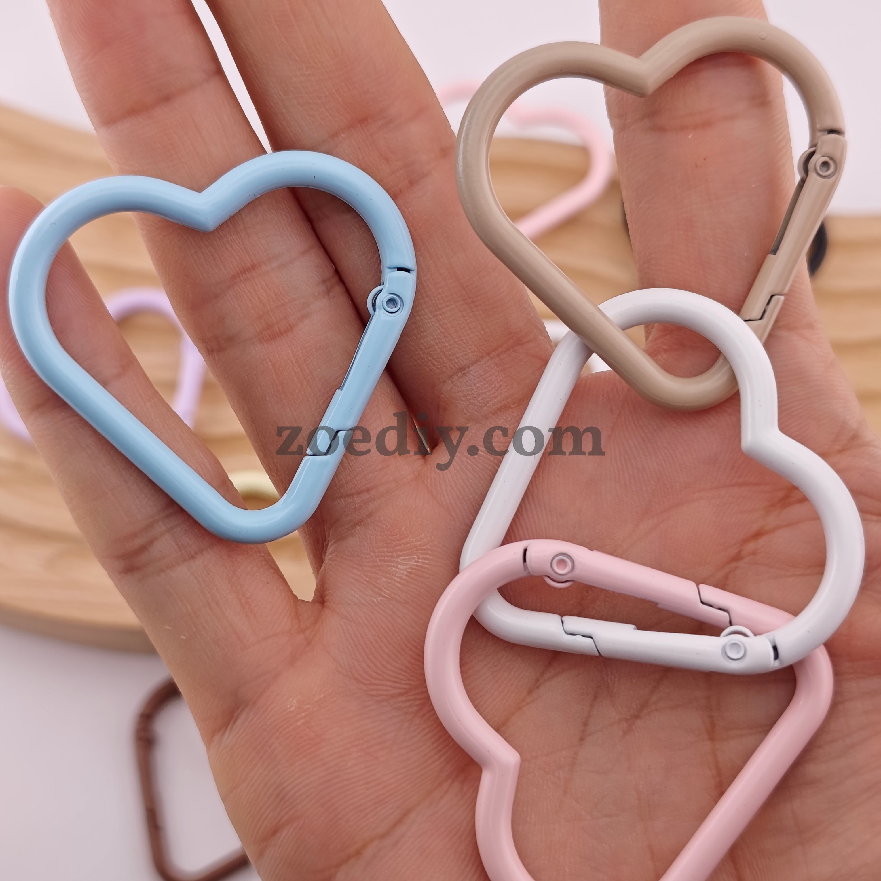 FS1559-42*44mm Random Mixed Color Big heart Keychain Ring