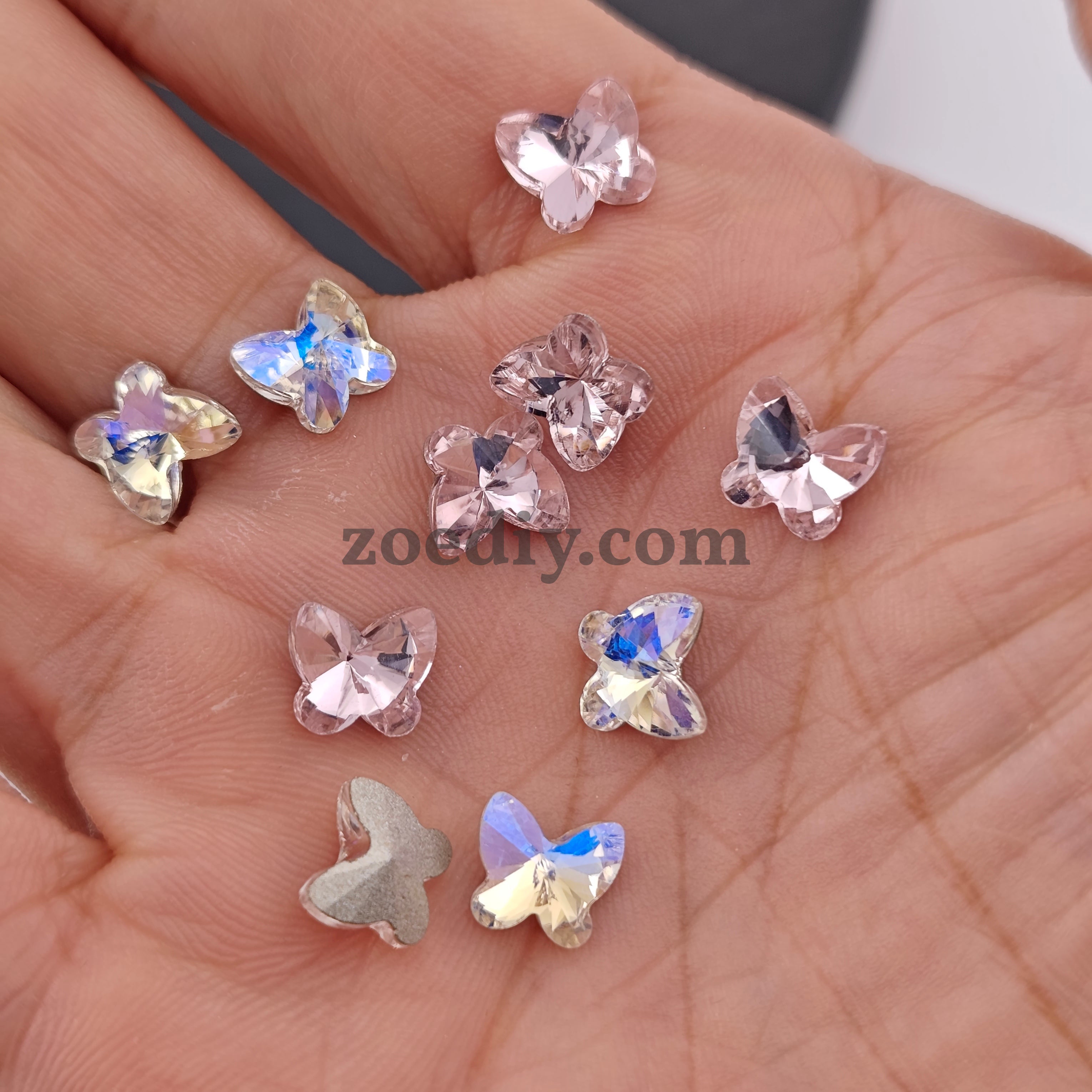 FS1380- 7*8mm Butterfly Pointed Bottom Crystal Diamonds For making fancy beads