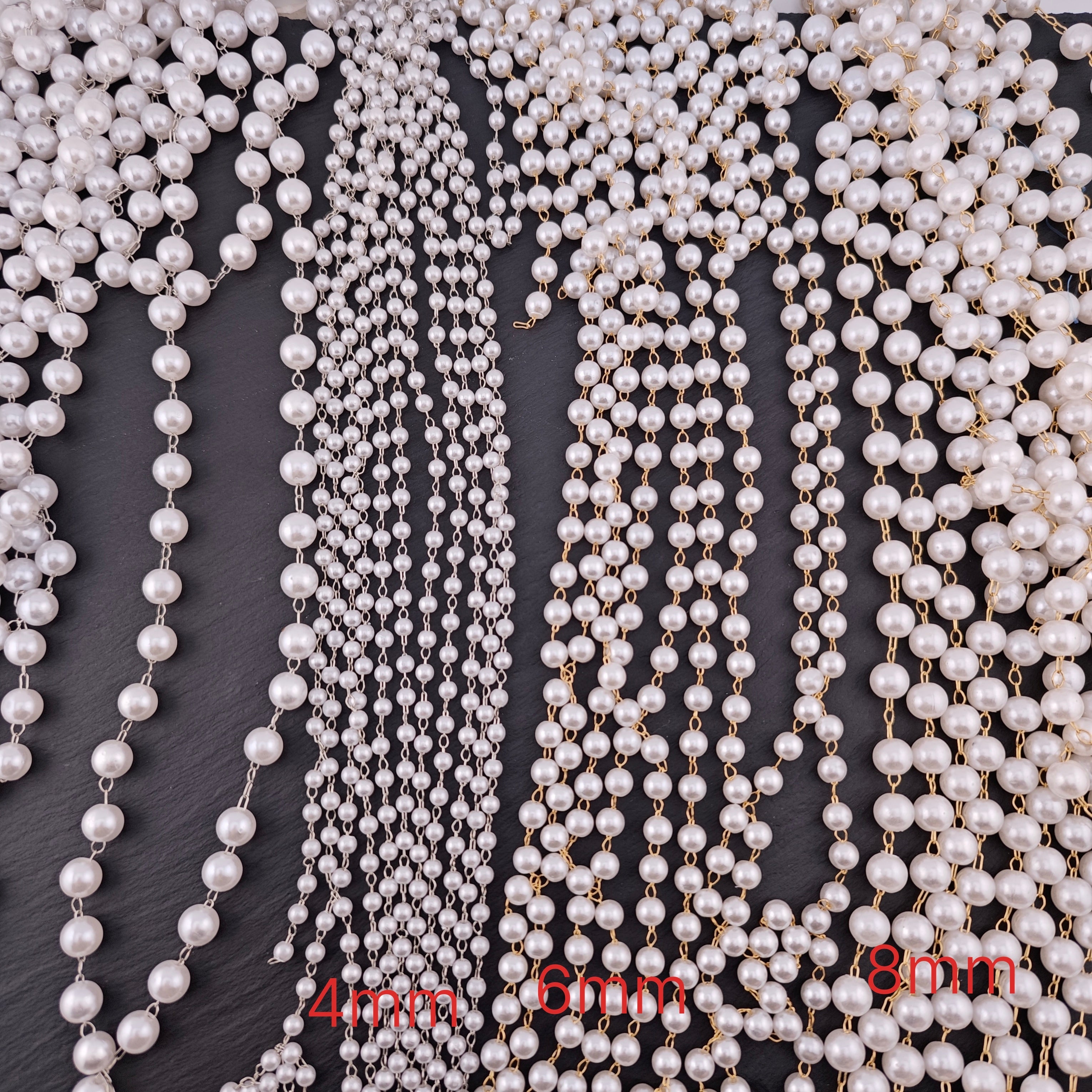 5 Meter 4mm 6mm 8mm Pearl Chain FS2087 FS2088 FS2089