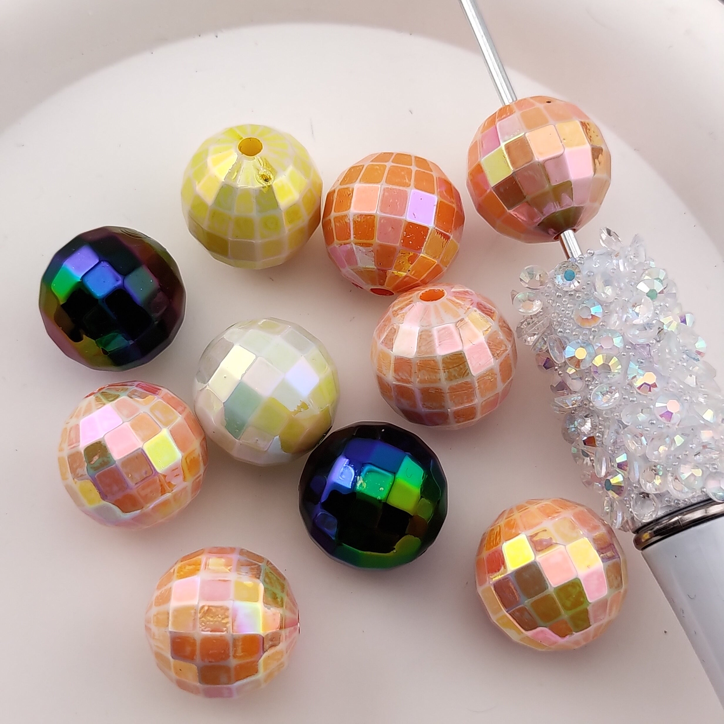 FS1640- 16mm Disco Beads Fit For Beadable Pens Mixed Color