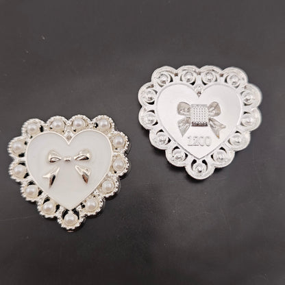 FS3633- 10 Pieces 26*28mm Butterfly Pearl Heart Charms