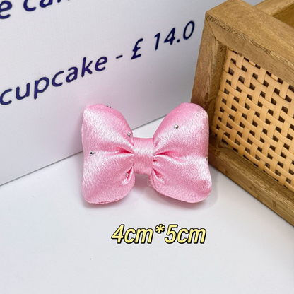 [KM6978]- 4mm*5mm Puffy Rhinestone Fabric Bows