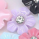 [KM1006]- 8mm Flower Nail Charms with Diamonds, For Making Fancy Beads Or Fancy Pen
