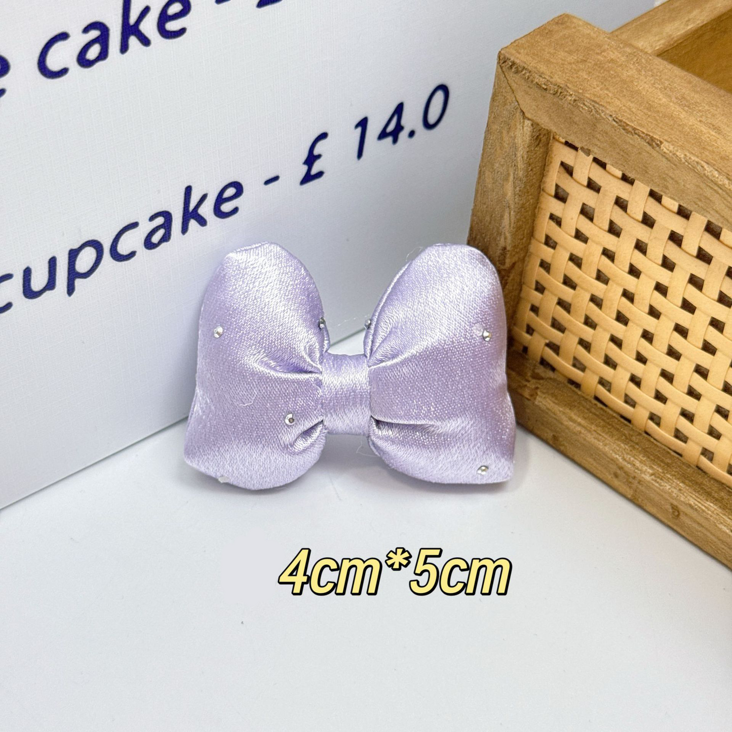 [KM6978]- 4mm*5mm Puffy Rhinestone Fabric Bows