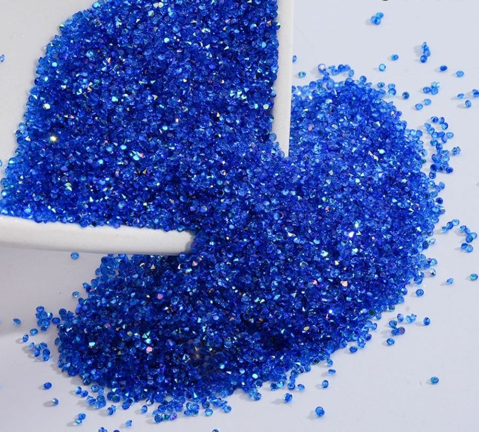 [KM1441]- (1.5mm Size) SS4 AB Color Sugar Crystal Diamonds, Mini Resin Rhinestone For Making Sugar Beads and Sugar Pens