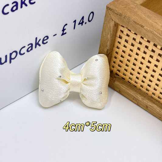 [KM6978]- 4mm*5mm Puffy Rhinestone Fabric Bows
