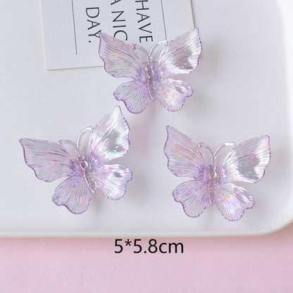 [KM6897]- 50mm*58mm UV Colored 3D Butterfly Charms