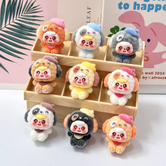FS5556- Three-year-old Flocked Doll Resin Beads With Through Holes