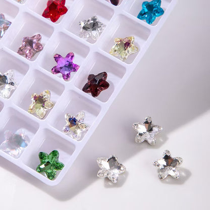 FS4730- 8mm Five - Pointed Star Pointed Bottom Crystal Diamonds