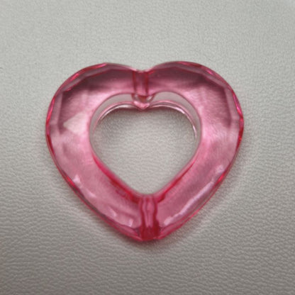 [KM0945]- 26mm Clear Hollow Heart based beads, Fit Pens