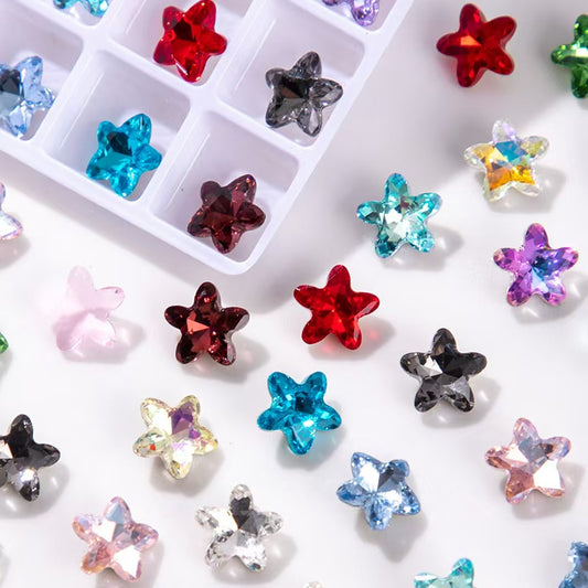 FS4730- 8mm Five - Pointed Star Pointed Bottom Crystal Diamonds