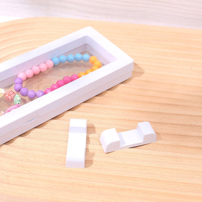 [KM6956]-[KM6961]- Rectangular Multiple Sizes PE Black and White Suspended Box Jewelry Box, Small Jewelry Ring Box, Suspended Anti-oxidation Exquisite Display Box,[KM6955]- Groove Width:2cm, Rectangular Little Legs base Stands