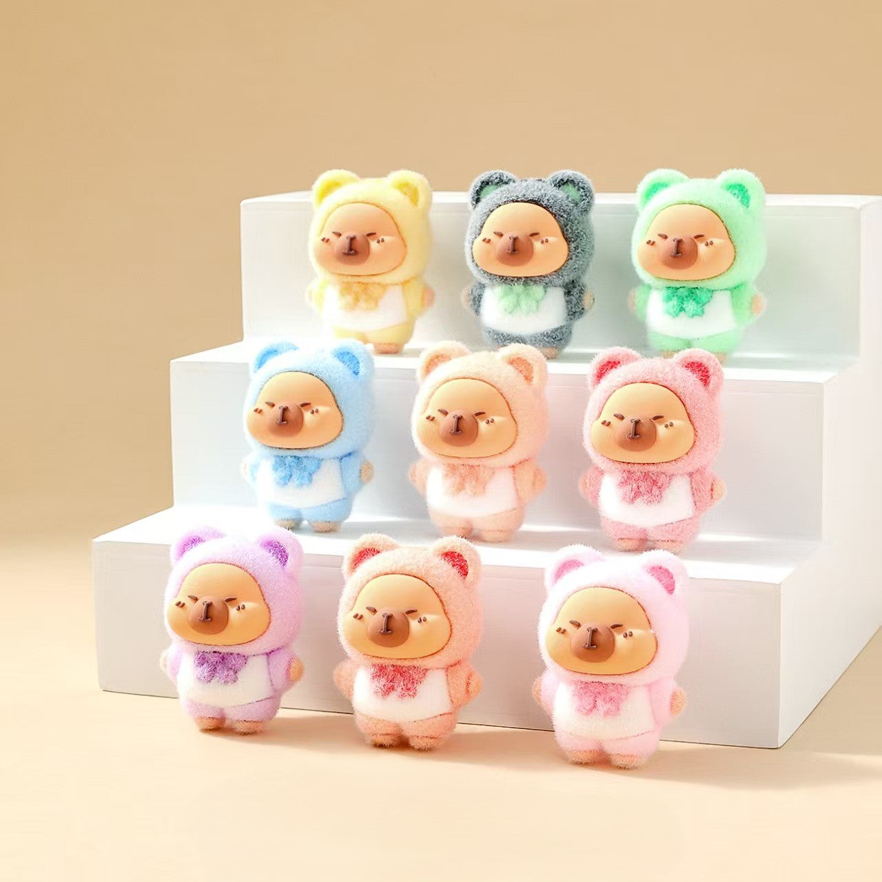 FS5482- Capybara Flocking Through-Hole Resin Beads
