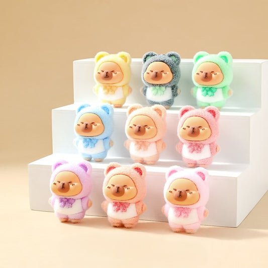 FS5482- Capybara Flocking Through-Hole Resin Beads