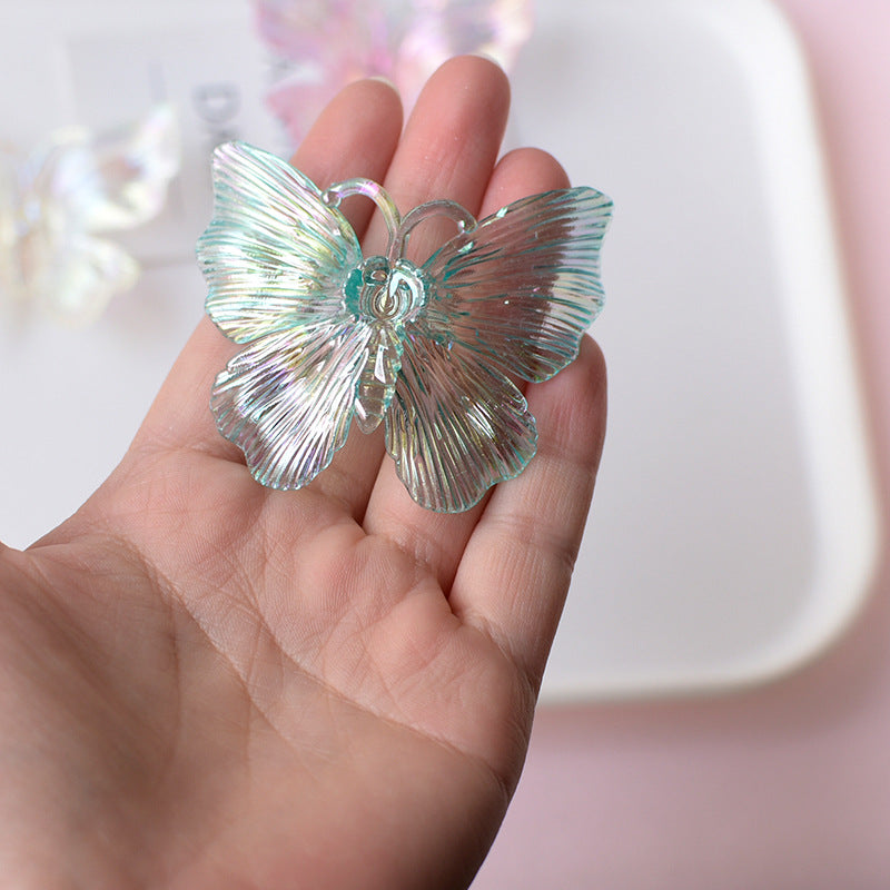 [KM6897]- 50mm*58mm UV Colored 3D Butterfly Charms
