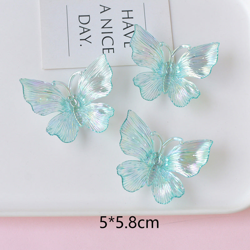 [KM6897]- 50mm*58mm UV Colored 3D Butterfly Charms