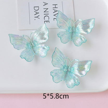 [KM6897]- 50mm*58mm UV Colored 3D Butterfly Charms