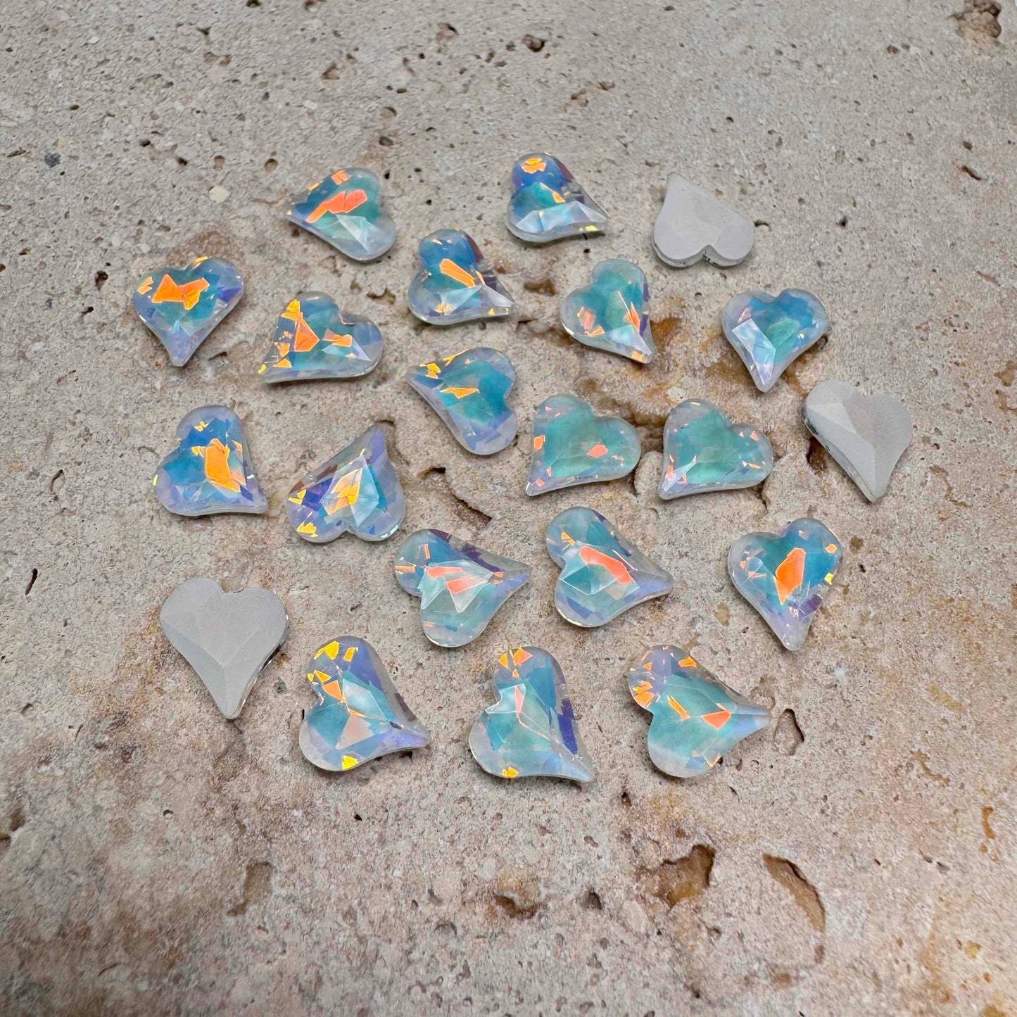 [KM6939]- 8mm*9mm Moca Love Heart Rhinestones, Crystal Diamonds, Sharp Bottomed