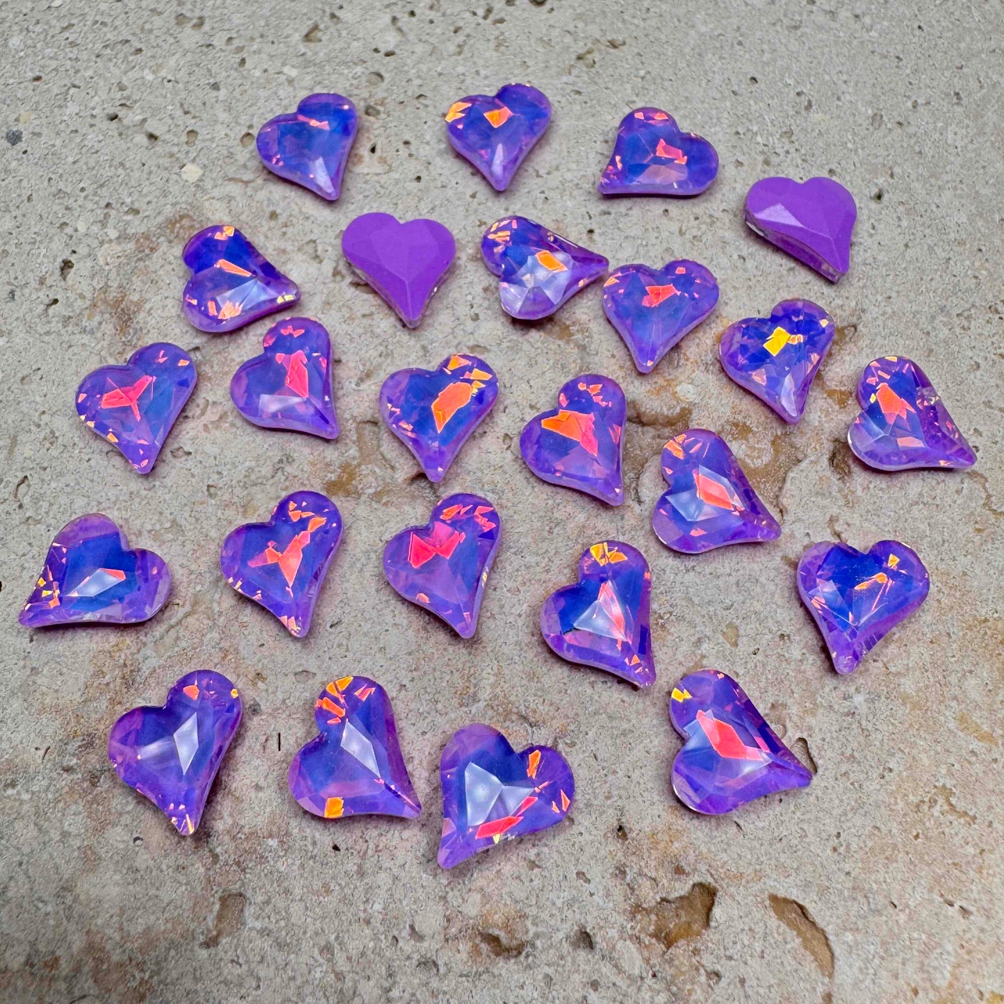 [KM6939]- 8mm*9mm Moca Love Heart Rhinestones, Crystal Diamonds, Sharp Bottomed