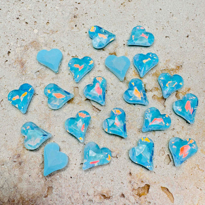 [KM6939]- 8mm*9mm Moca Love Heart Rhinestones, Crystal Diamonds, Sharp Bottomed