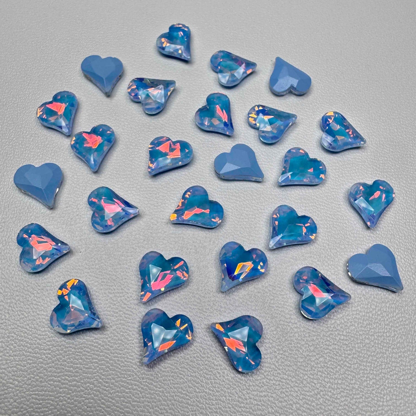 [KM6939]- 8mm*9mm Moca Love Heart Rhinestones, Crystal Diamonds, Sharp Bottomed