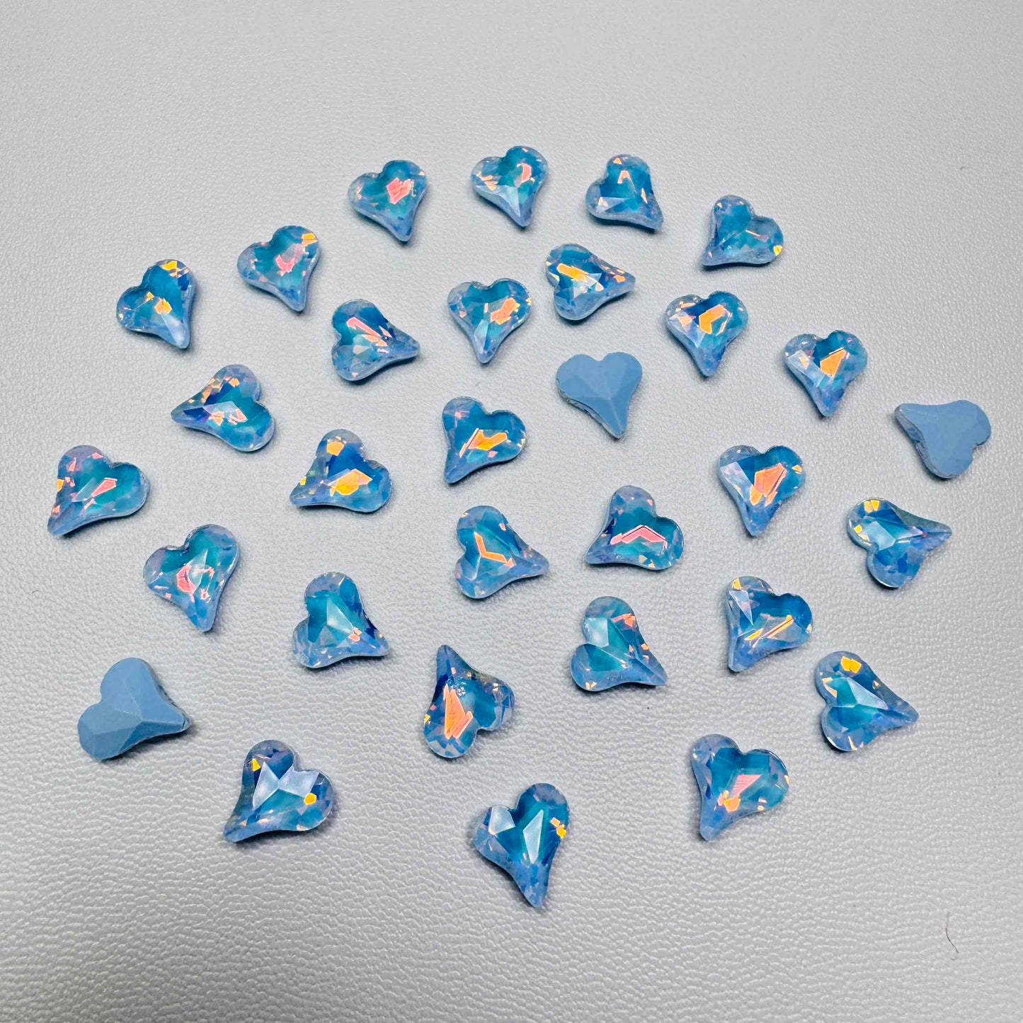[KM6939]- 8mm*9mm Moca Love Heart Rhinestones, Crystal Diamonds, Sharp Bottomed