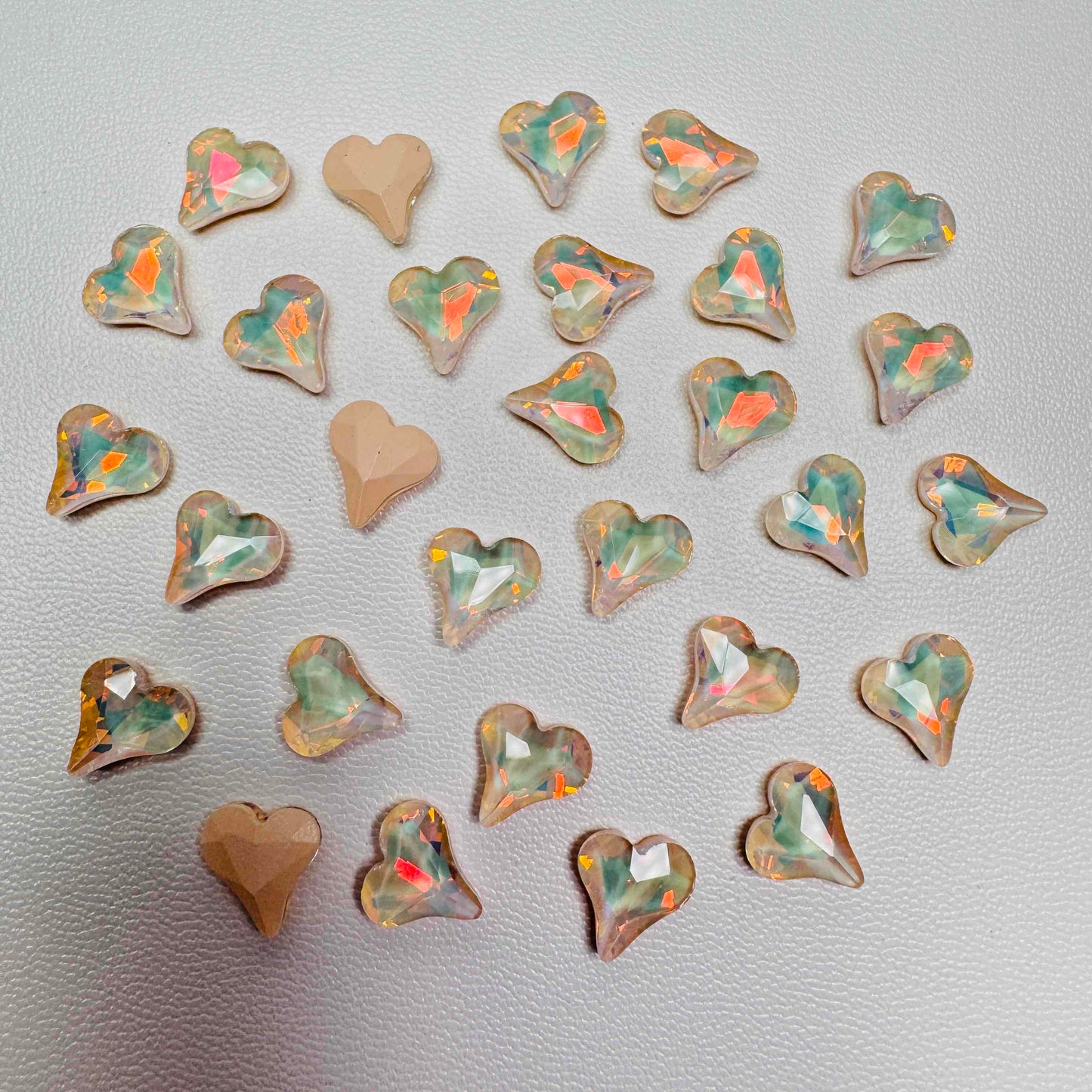[KM6939]- 8mm*9mm Moca Love Heart Rhinestones, Crystal Diamonds, Sharp Bottomed