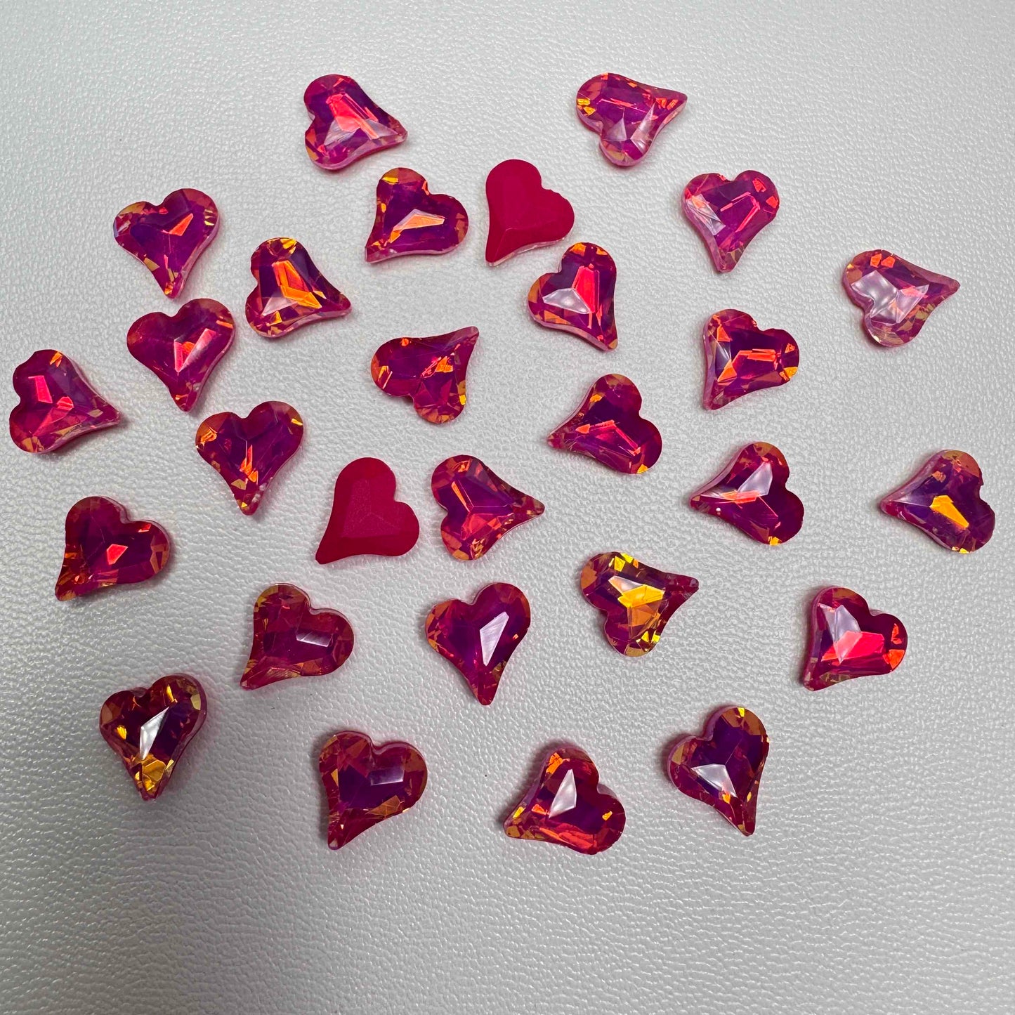 [KM6939]- 8mm*9mm Moca Love Heart Rhinestones, Crystal Diamonds, Sharp Bottomed