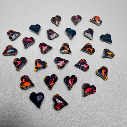 [KM6939]- 8mm*9mm Moca Love Heart Rhinestones, Crystal Diamonds, Sharp Bottomed