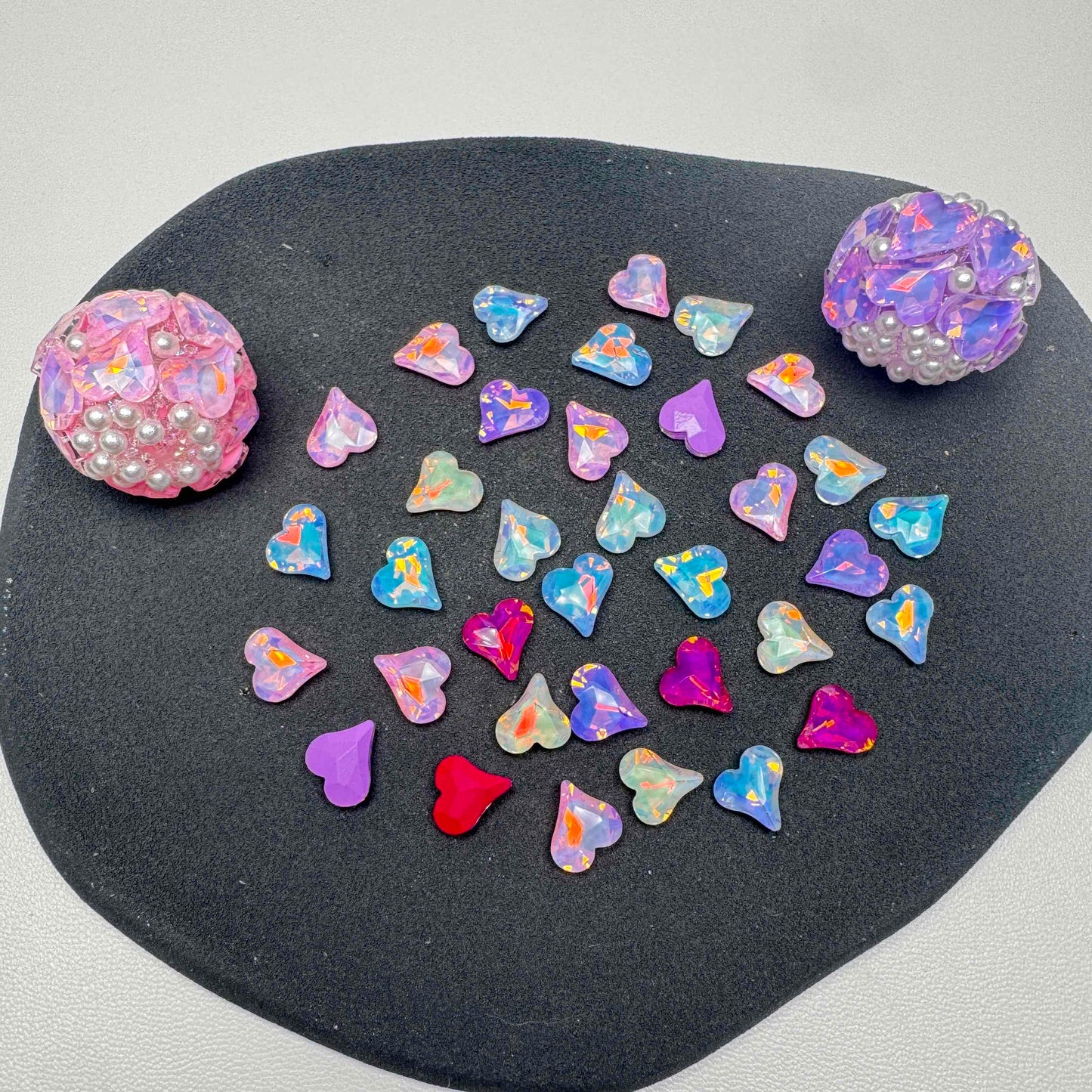 [KM6939]- 8mm*9mm Moca Love Heart Rhinestones, Crystal Diamonds, Sharp Bottomed