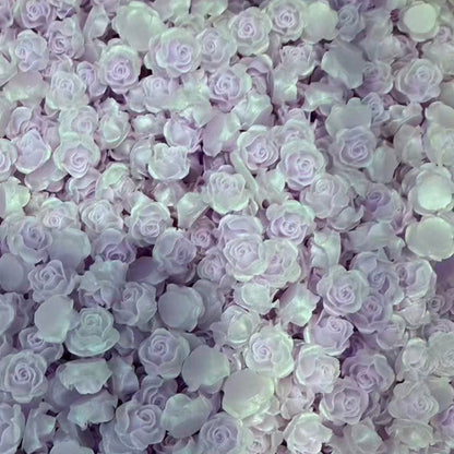 [KM6937]- 8mm Two-Color Luminous Pearl Paint Rose Flower Charms