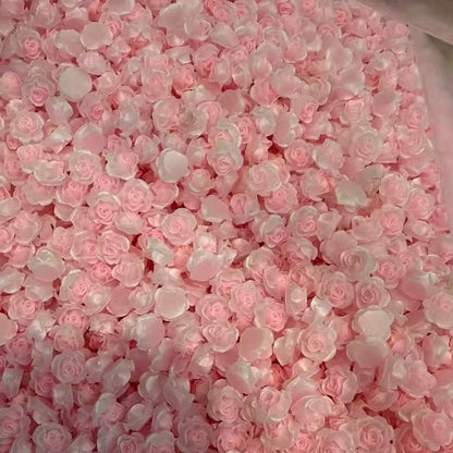 [KM6937]- 8mm Two-Color Luminous Pearl Paint Rose Flower Charms