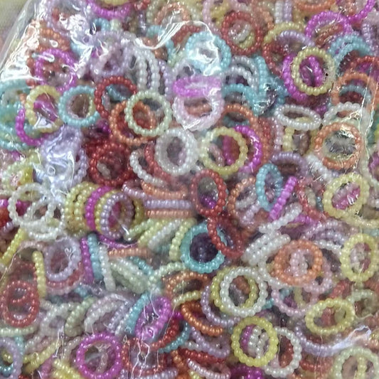 [KM6979]- 15mm Acrylic Pearl White and Colorful Spacers Rings